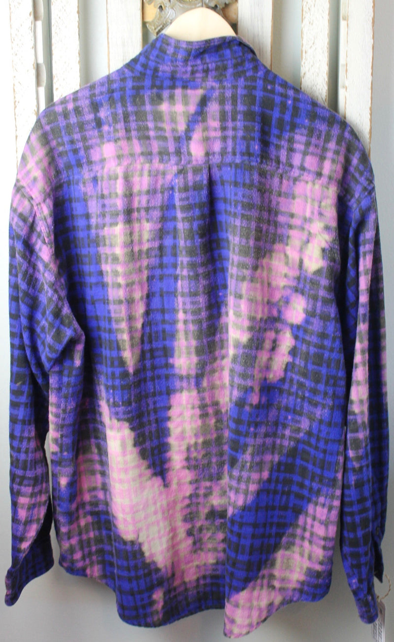 Vintage Blue, Purple, and Pink Flannel Size Extra Large