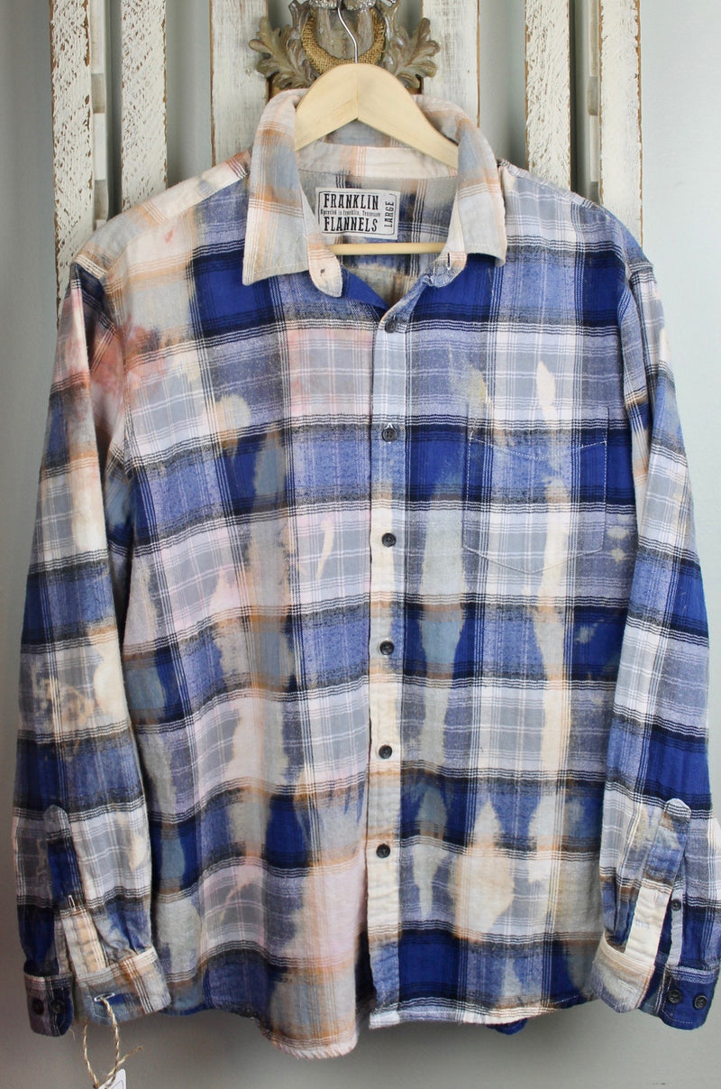 Vintgae Blue, Grey and White Flannel Size Large