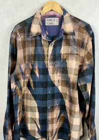 Vintage Navy, Black and Taupe Flannel Size XL