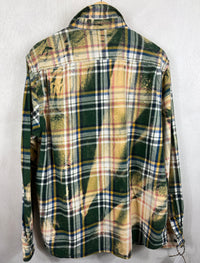Vintage Green, Yellow, White and Blue Flannel Size XL