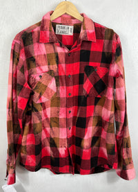 Vintage Red, Black and Pink Buffalo Check Flannel Size Large