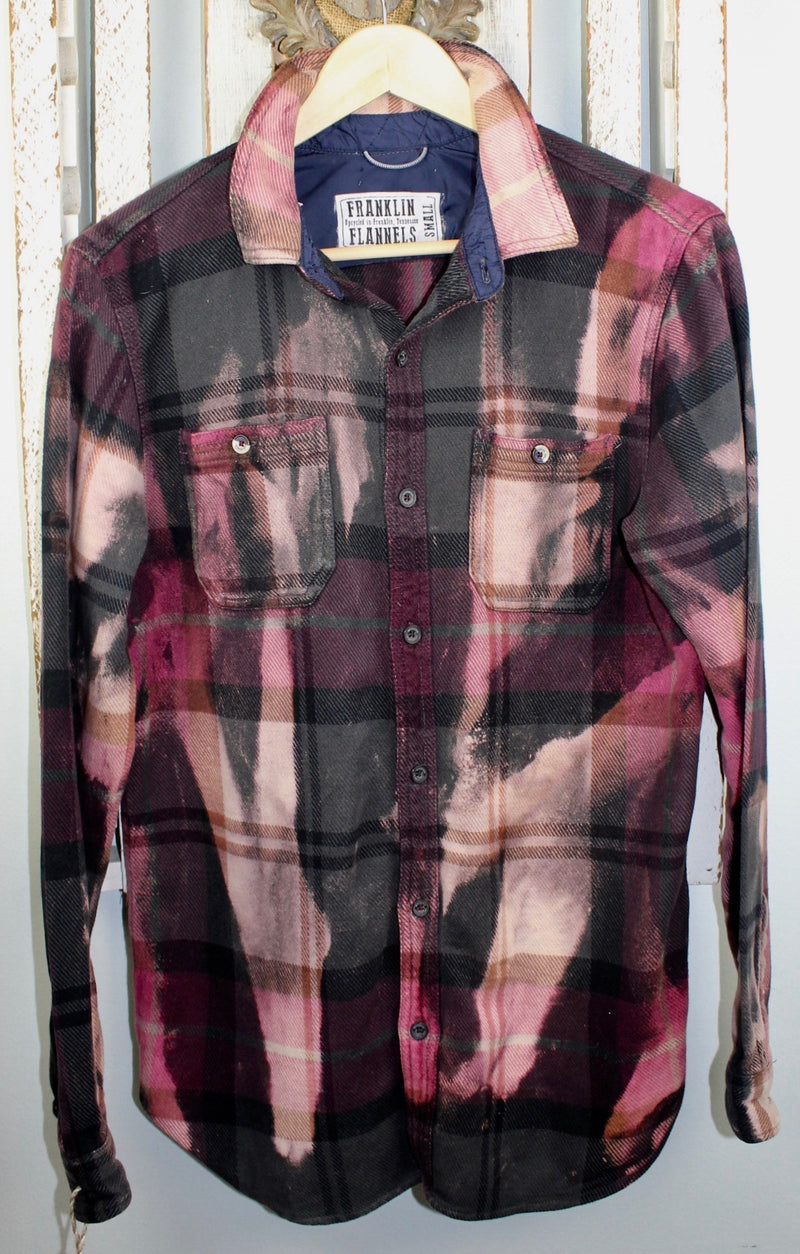 Vintage Burgundy, Charcoal Grey and Mauve Flannel Size Small