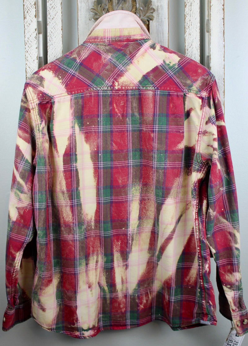 Vintage Red, Green and Cream Flannel Size Large