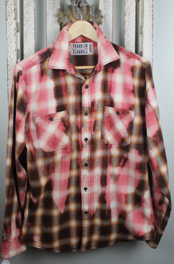 Vintage Brown and Pink Flannel Size Medium
