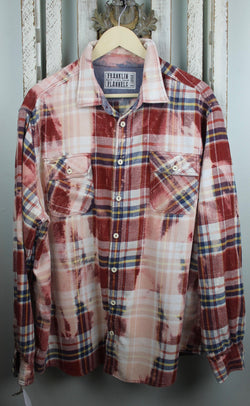 Vintage Red, Blue, Yellow and White Flannel Size XL