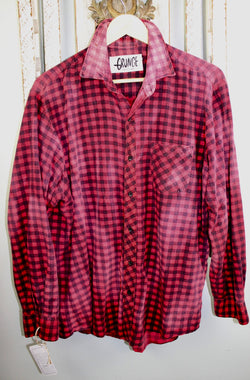 Grunge Red and Black Flannel Size Large