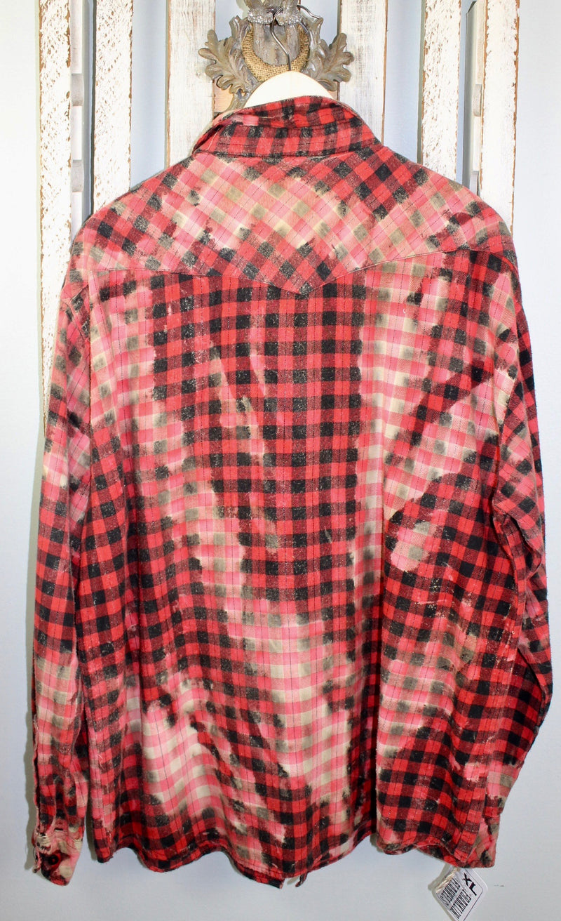 Vintage Western Style Red and Black Flannel Size XL
