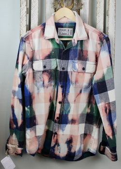 Vintage Green, Blue and Pink Flannel Size Medium