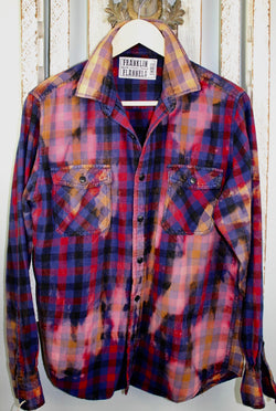 Vitnage Royal Blue, Black, Red, Purple and PInk Flannel Size Small