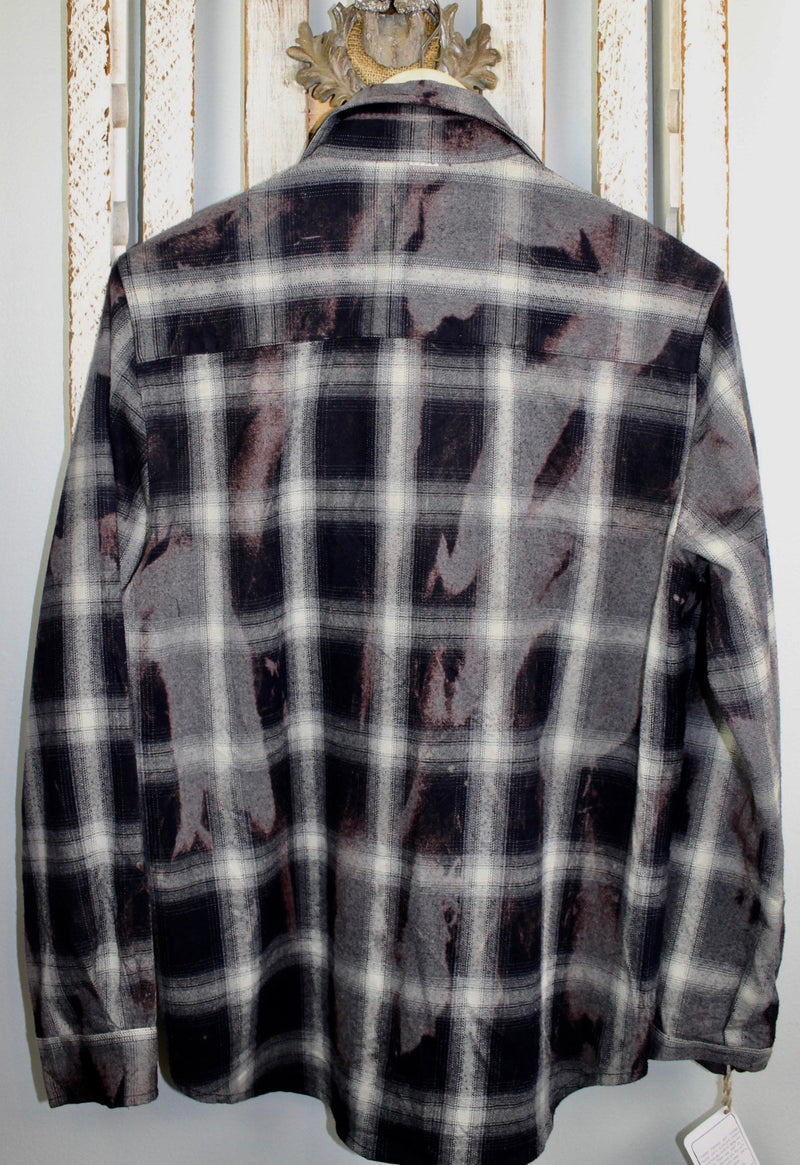Vintage Black, Grey and Plum Flannel Size Small