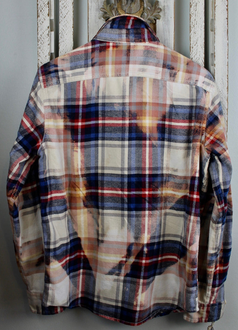 Vintage Navy, Red and White Flannel Size Small