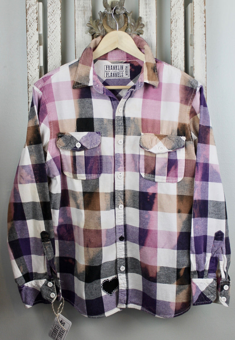 Vintage Purple, Lilac and White Flannel Size Medium