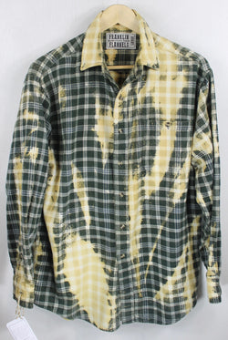 Vintage Dark Green and Maize Flannel Size Large