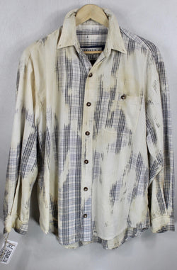 Vintage Pale Blue and Light Yellow Flannel Size XL