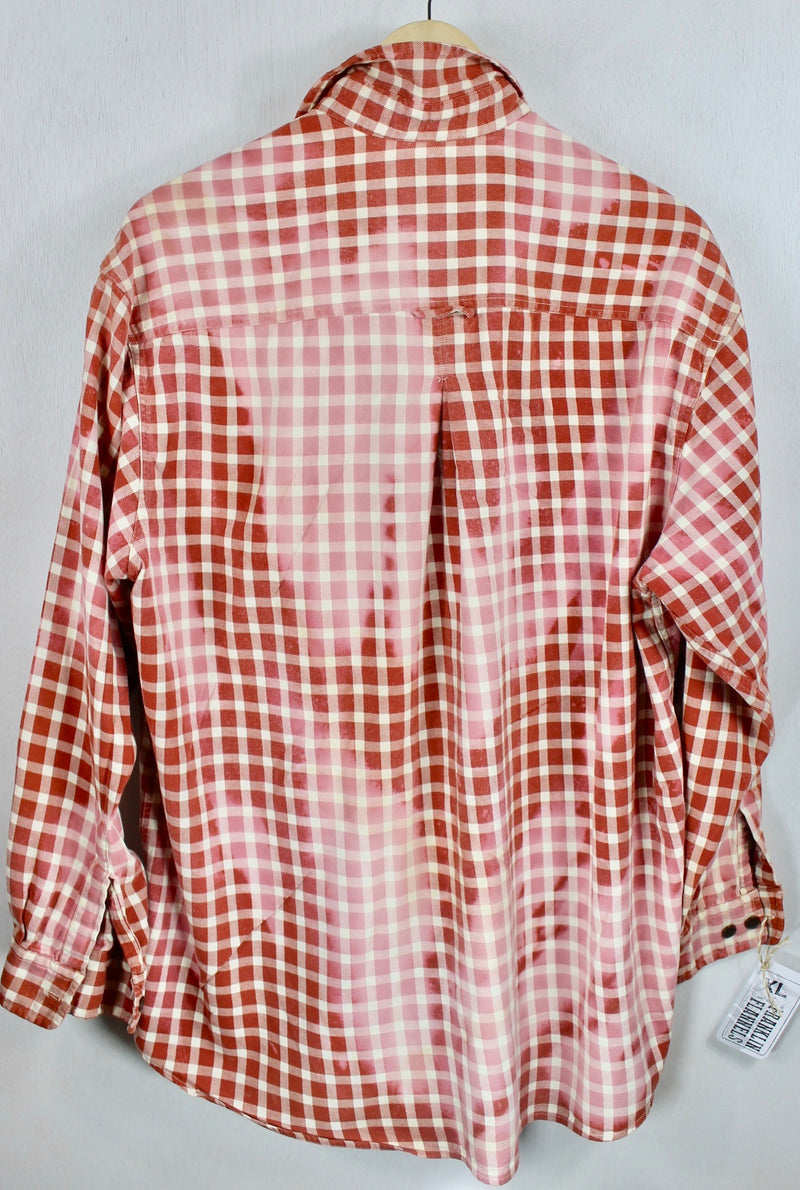 Vintage Red, Pink and White Flannel Size XL