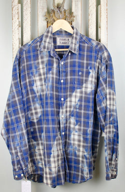 Vintage Blue and Dove Grey Flannel Size XL