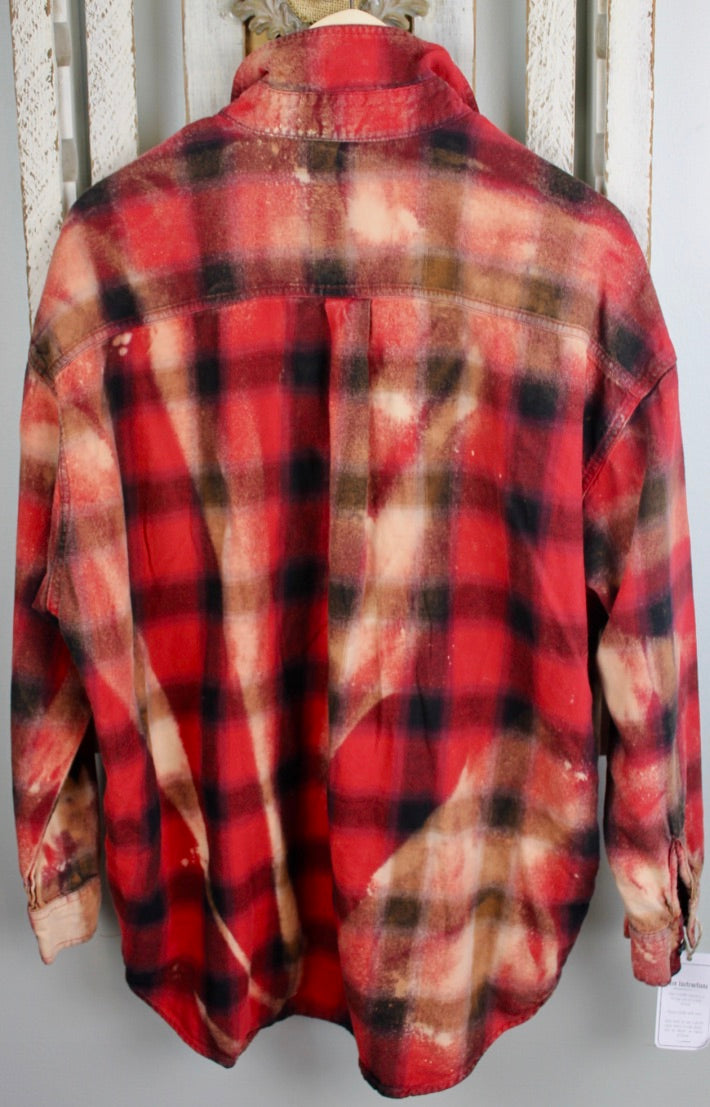 Vintage Red, Black, Gold, and Cream Flannel Size Medium