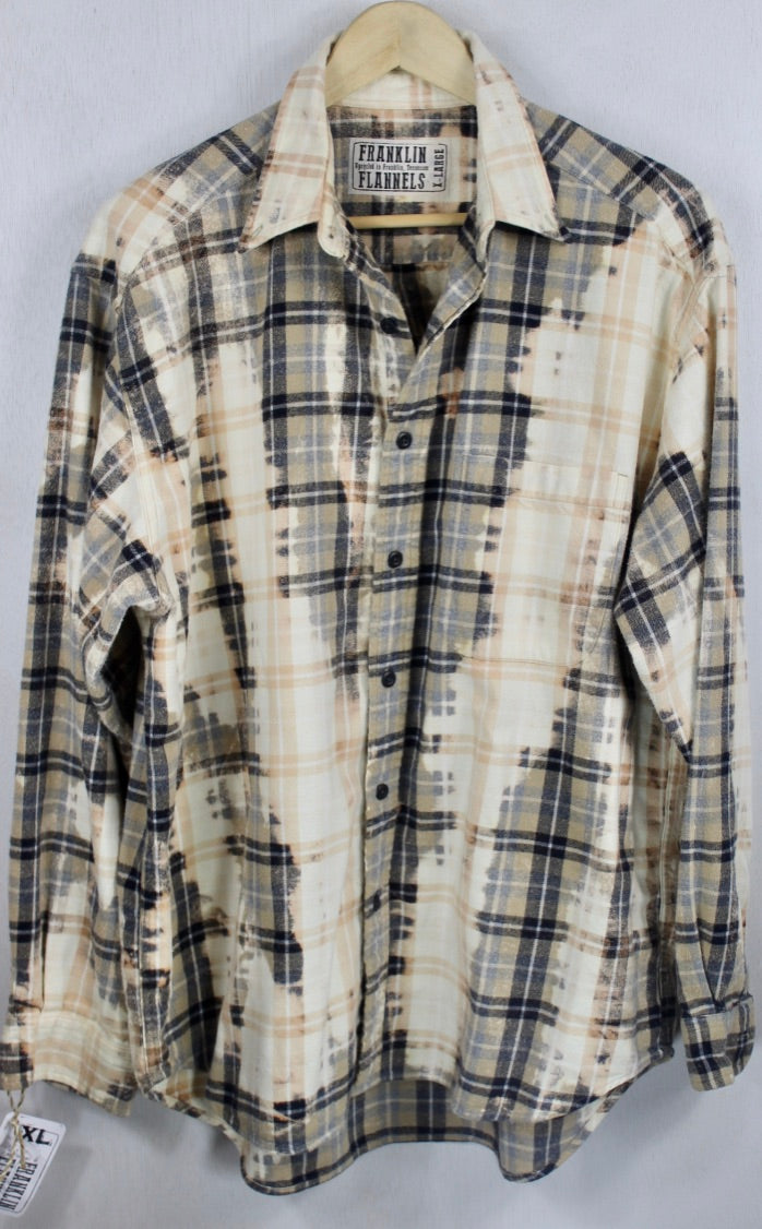 Vintage Taupe, Grey, Navy and Cream Flannel Size XL