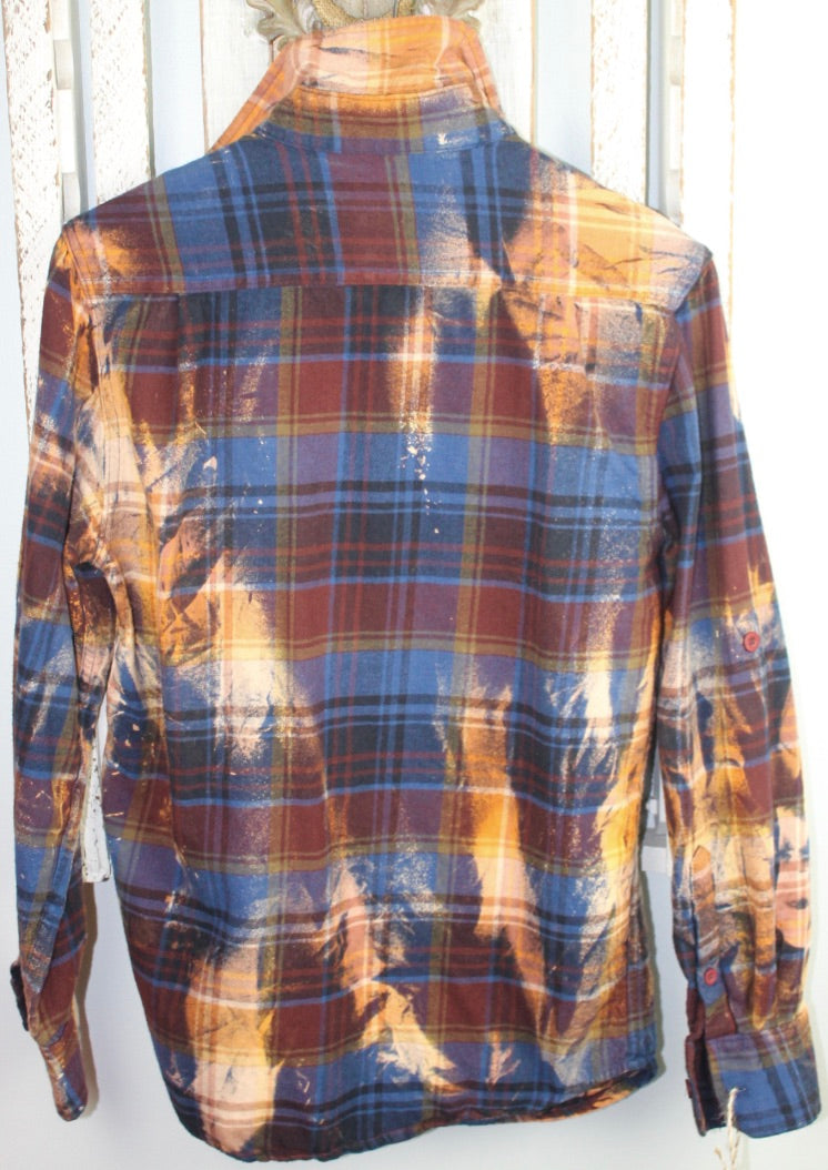 Vintage Rust, Royal Blue, and Gold Flannel Size Small