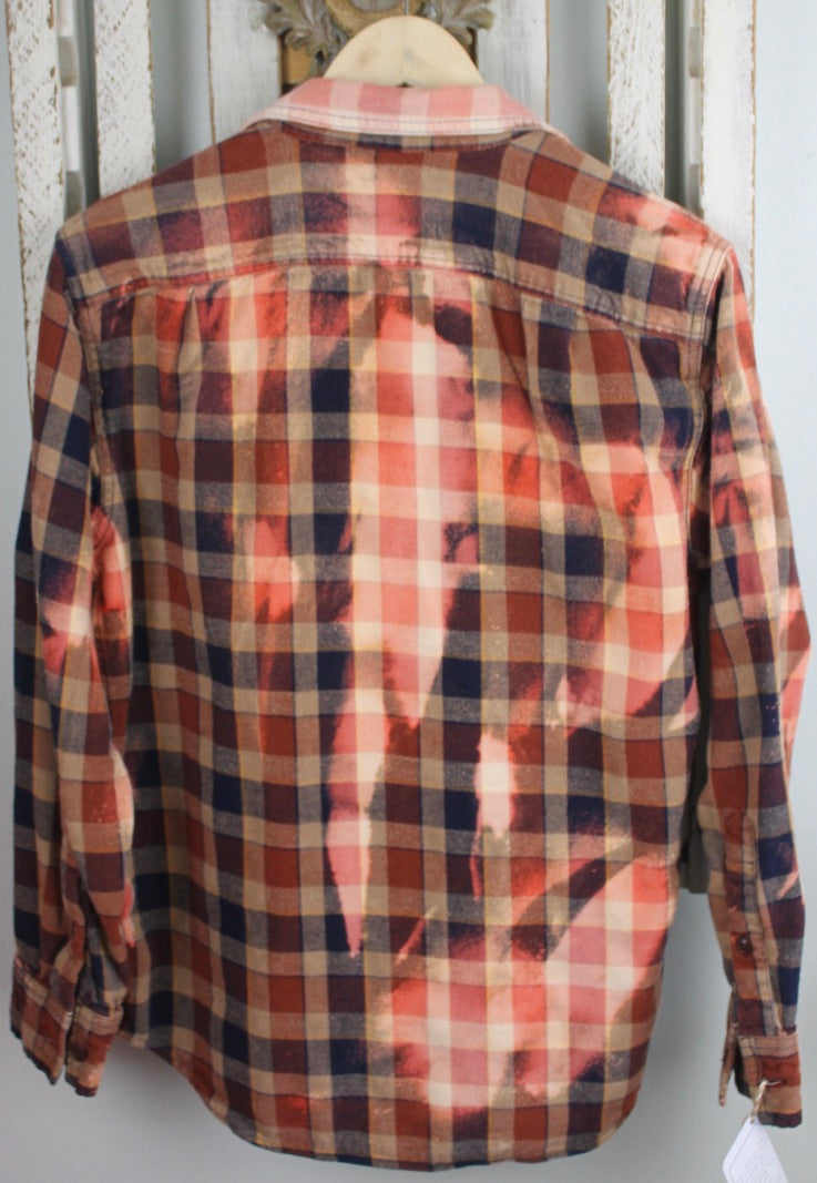 Vintage Navy, Burnt Orange, and Cream Flannel Size Small
