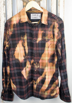 Vintage Burgundy, Gold, and Black Flannel Size Small