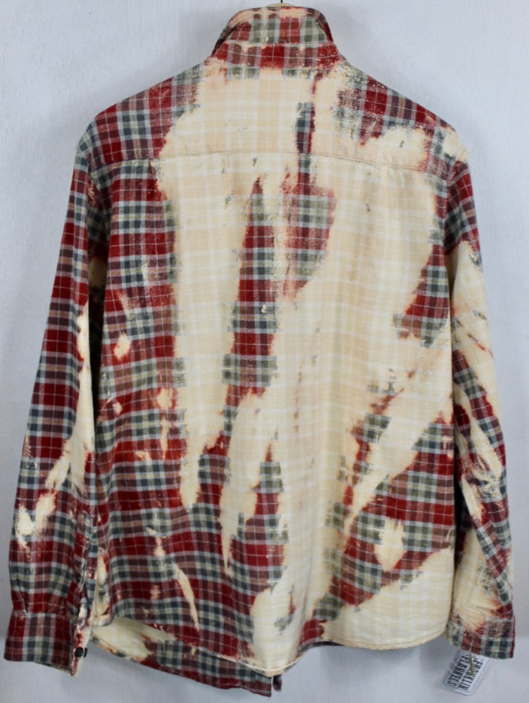 Vintage Red, Cream and Grey Flannel Size Large