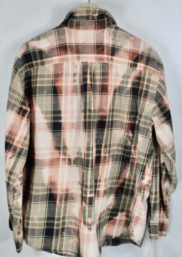 Vintage Taupe, Peach and Pink Flannel Size XL