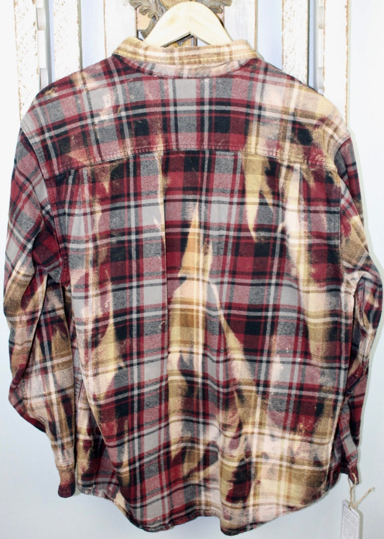 Vintage Red, Black, Gold, and Light Grey Flannel Jacket Size Small