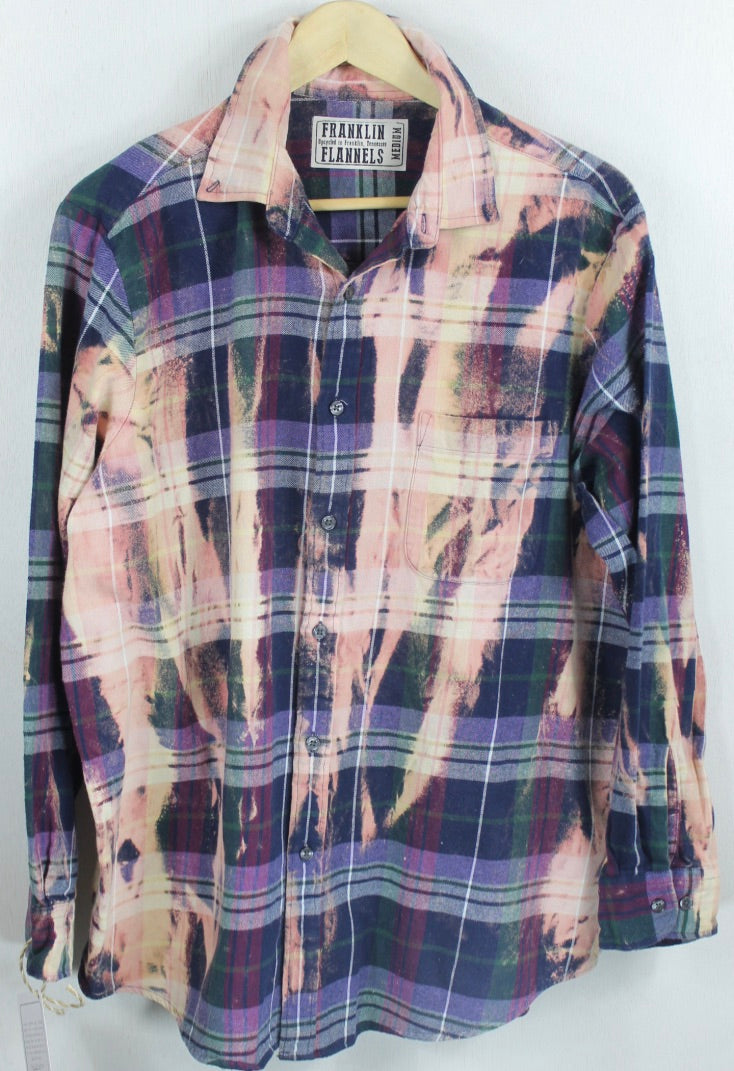 Vintage Deep Purple, Navy and Pink Flannel Size Large
