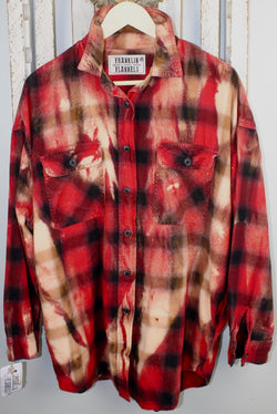 Vintage Red, Black, Gold, and Cream Flannel Size Medium