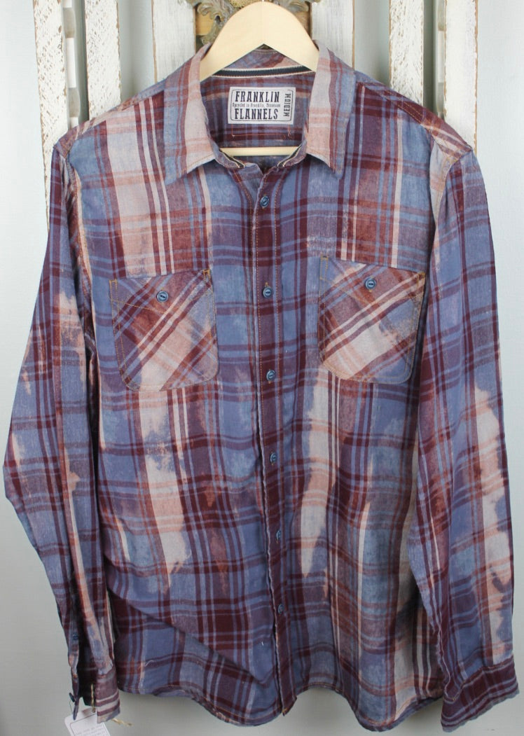 Vintage Red, White, and Mauve Purple Flannel Size Medium